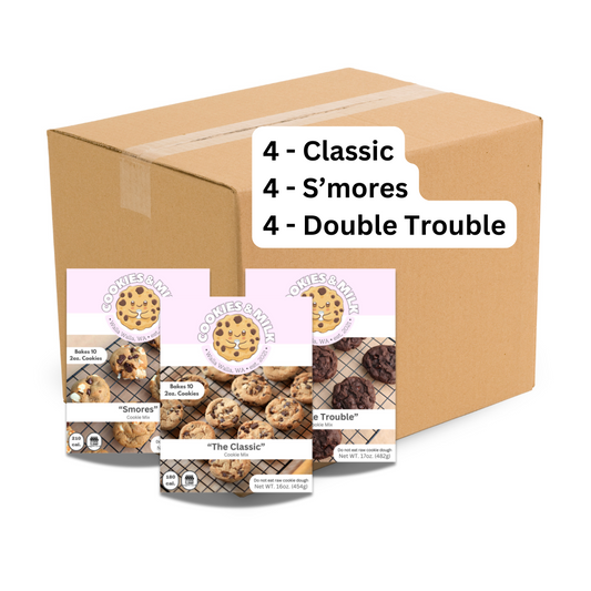 Variety Cookie Mix - 1 Case (4 of each type - Classic, S'mores, Double Trouble)
